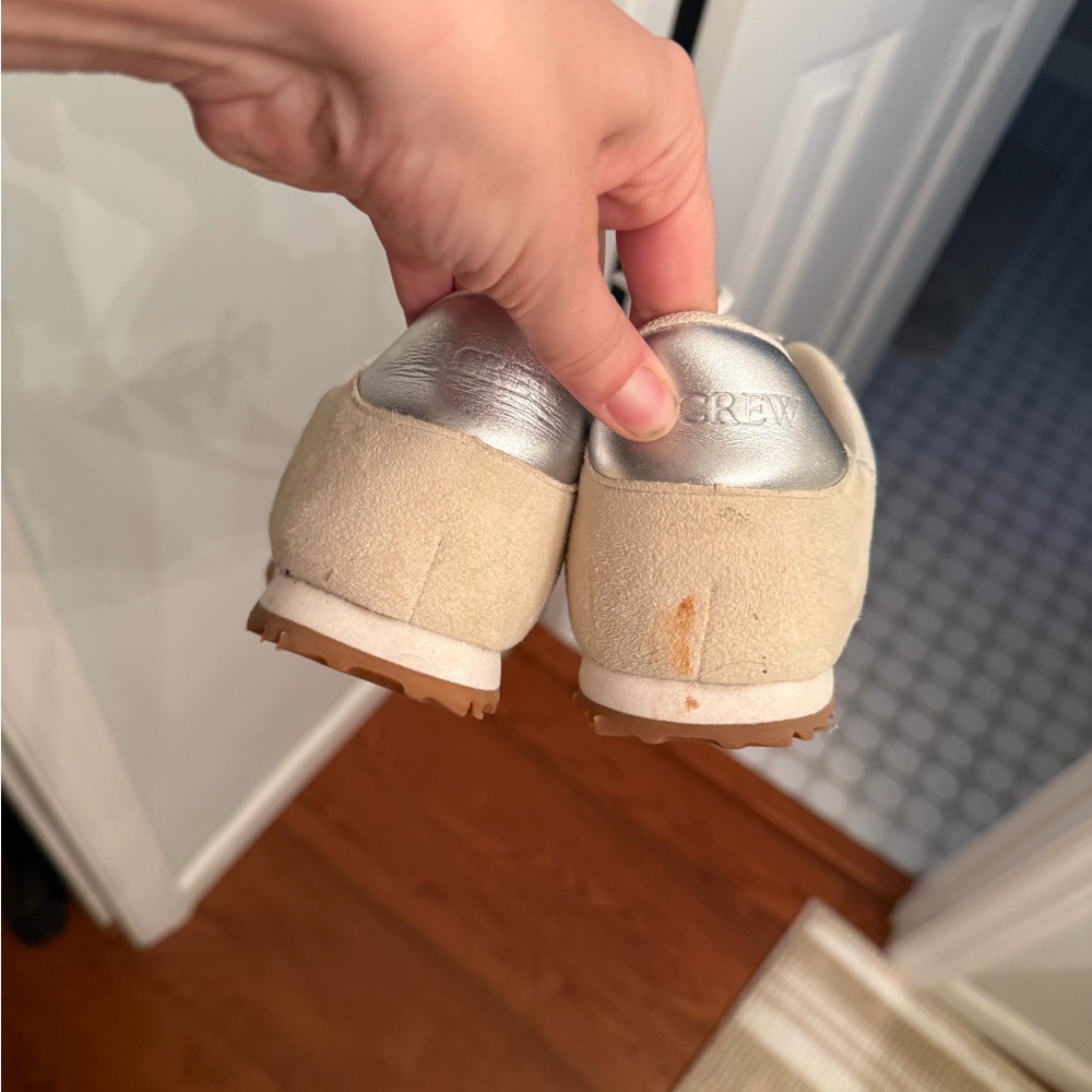 J Crew trainers in metallic colorblock Women's Cream Sneakers with Gold Accents - Picture 12 of 12